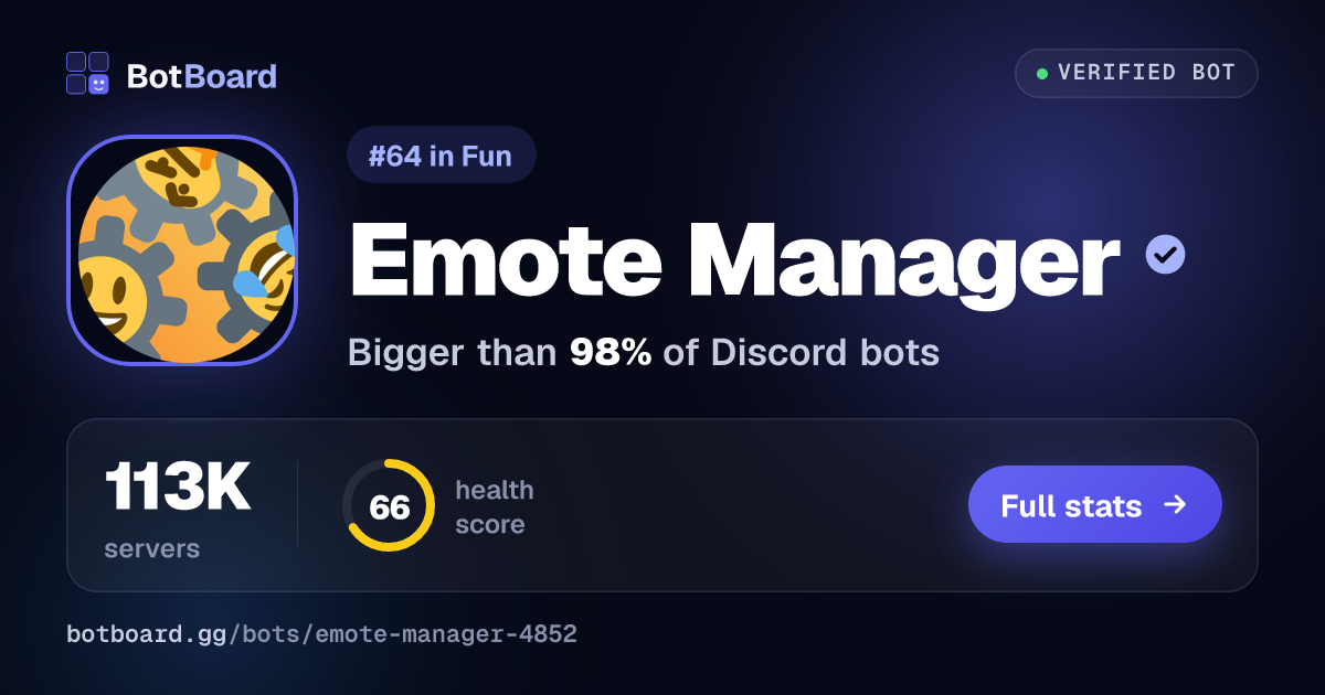 Share card for Emote Manager