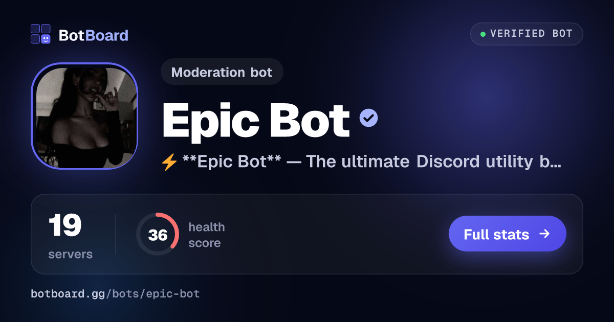 Share card for Epic Bot