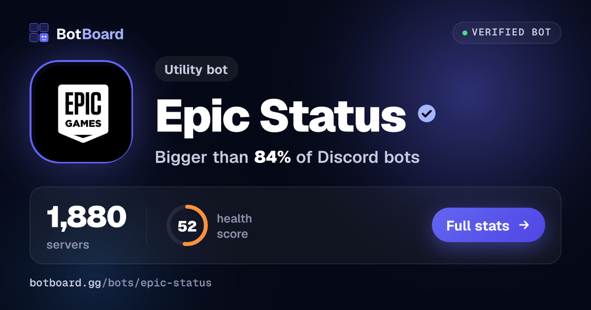 Share card for Epic Status
