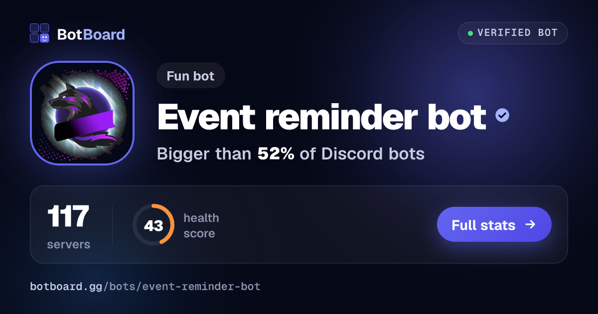 Share card for Event reminder bot