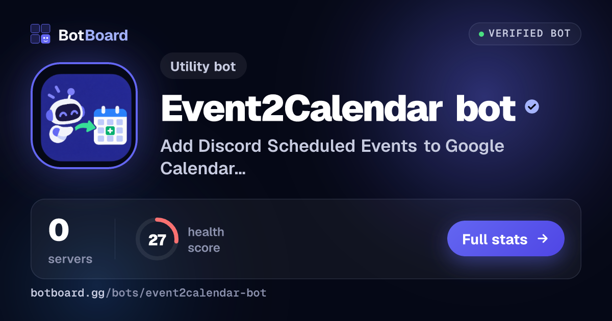 Share card for Event2Calendar bot