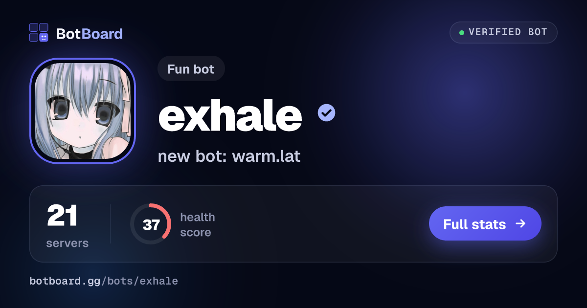 Share card for exhale