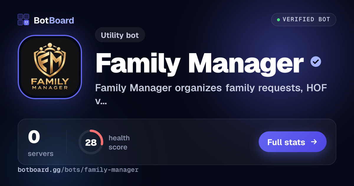 Share card for Family Manager