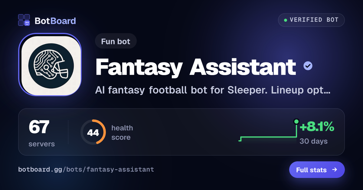 Share card for Fantasy Assistant