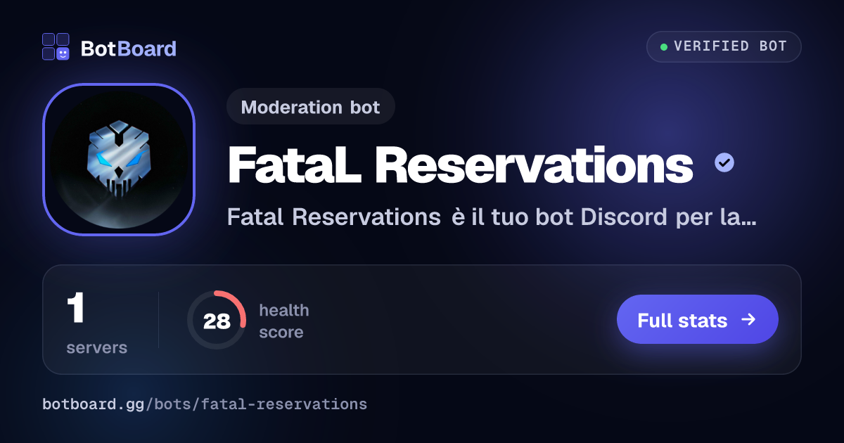 Share card for FataL Reservations