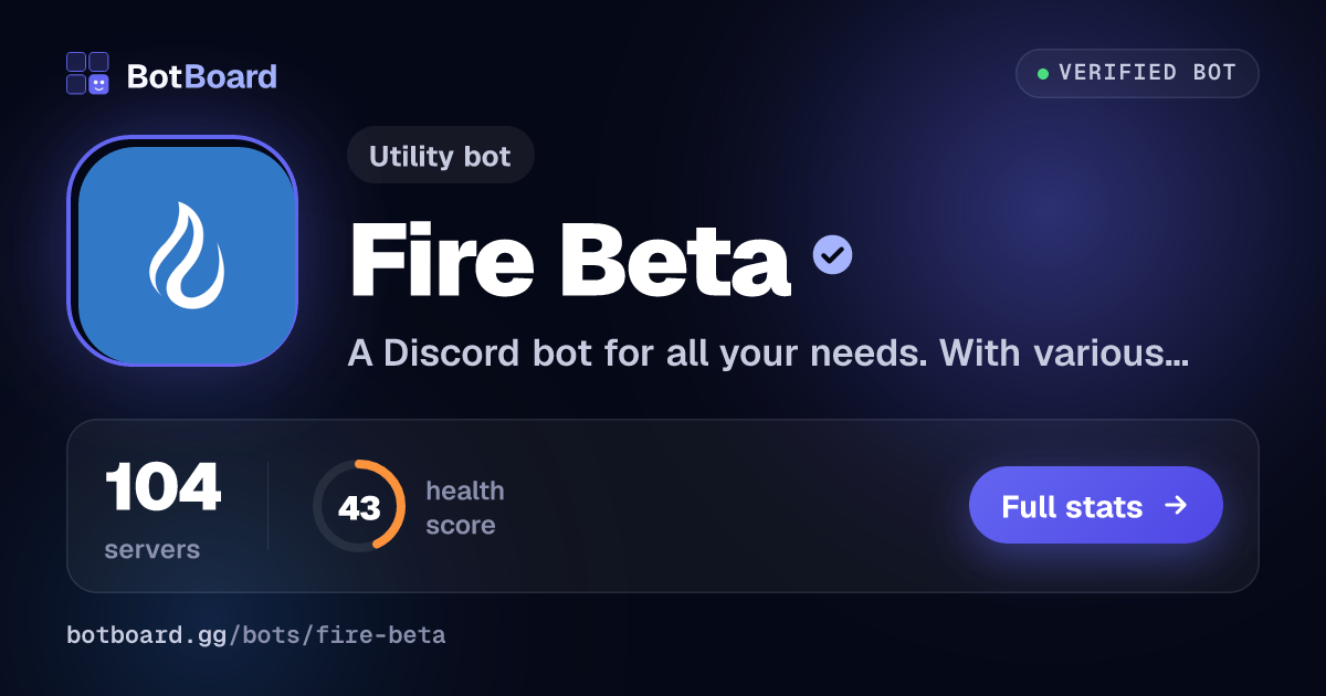 Share card for Fire Beta