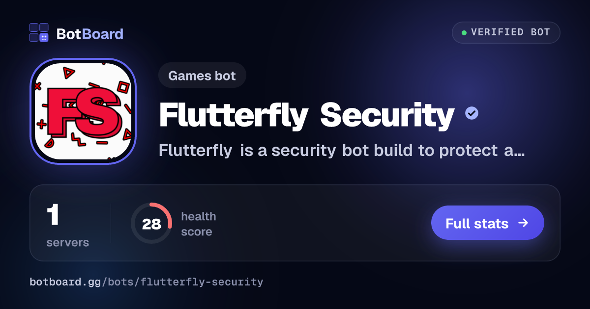 Share card for Flutterfly Security