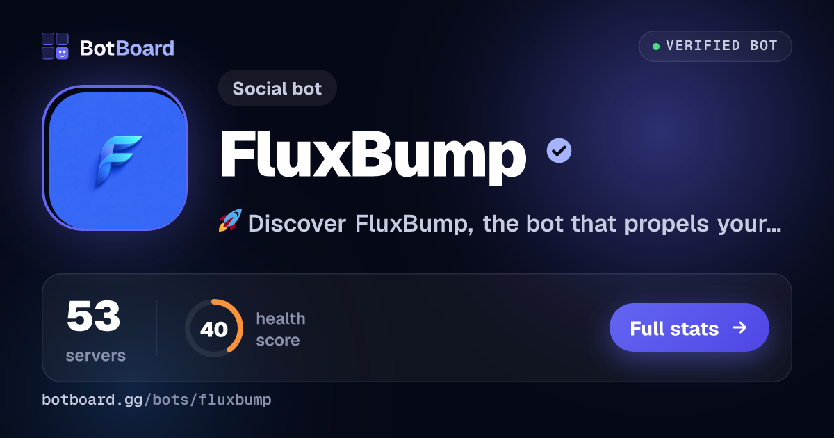 Share card for FluxBump