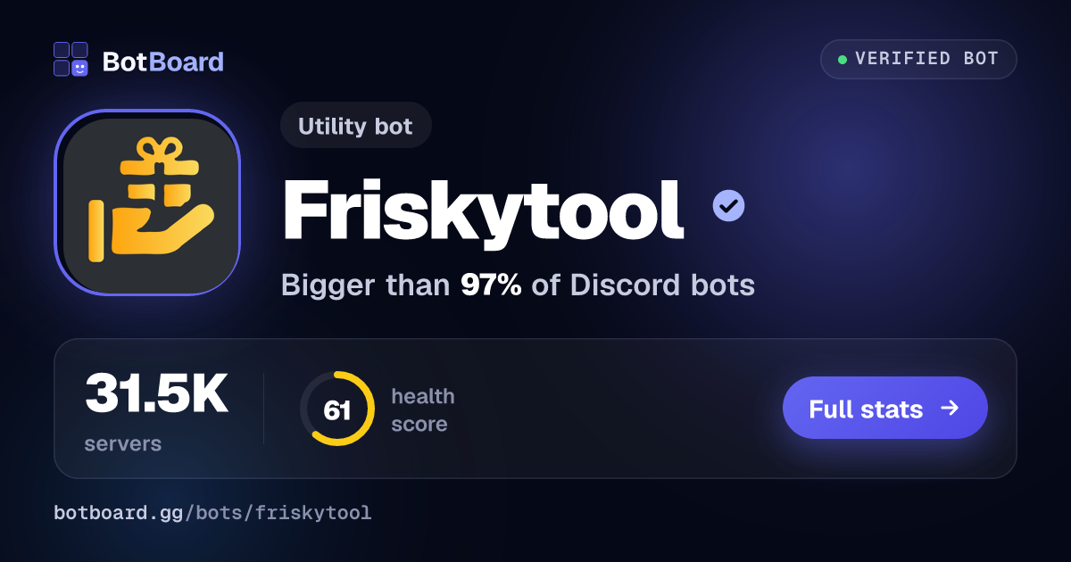Share card for Friskytool
