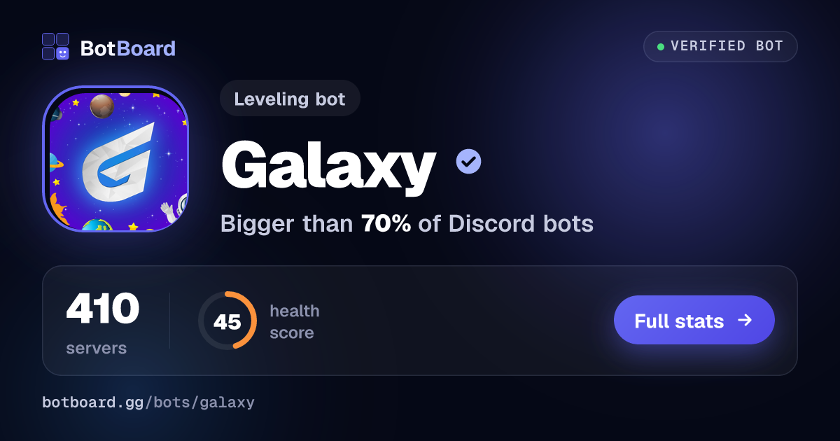 Share card for Galaxy 🚀