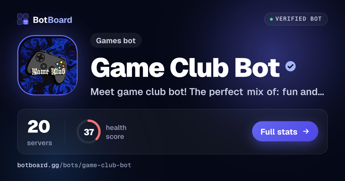 Share card for Game Club Bot