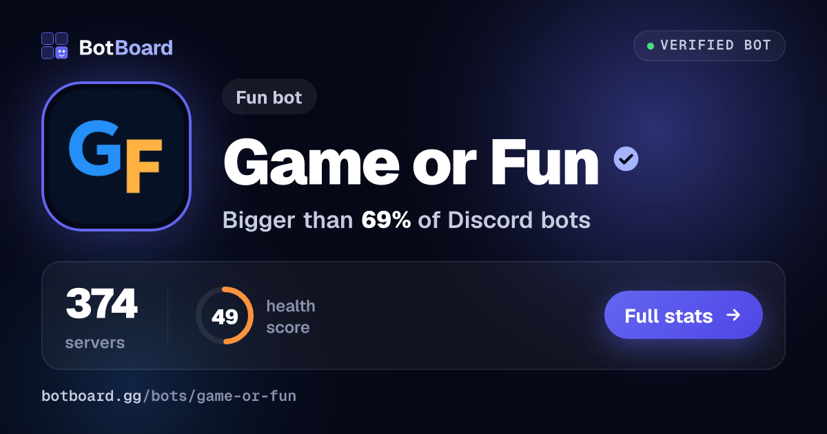 Share card for Game or Fun