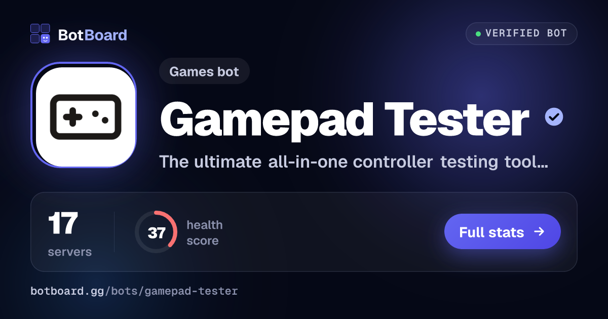 Share card for Gamepad Tester