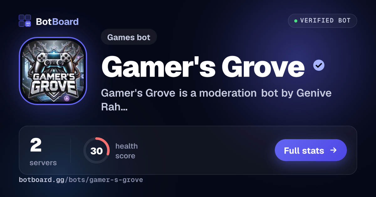 Share card for Gamer's Grove