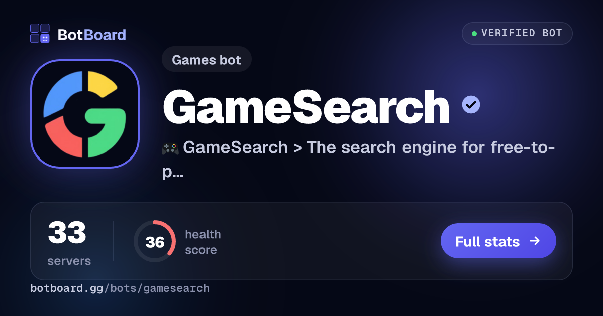 Share card for GameSearch