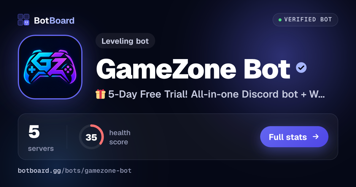 Share card for GameZone Bot