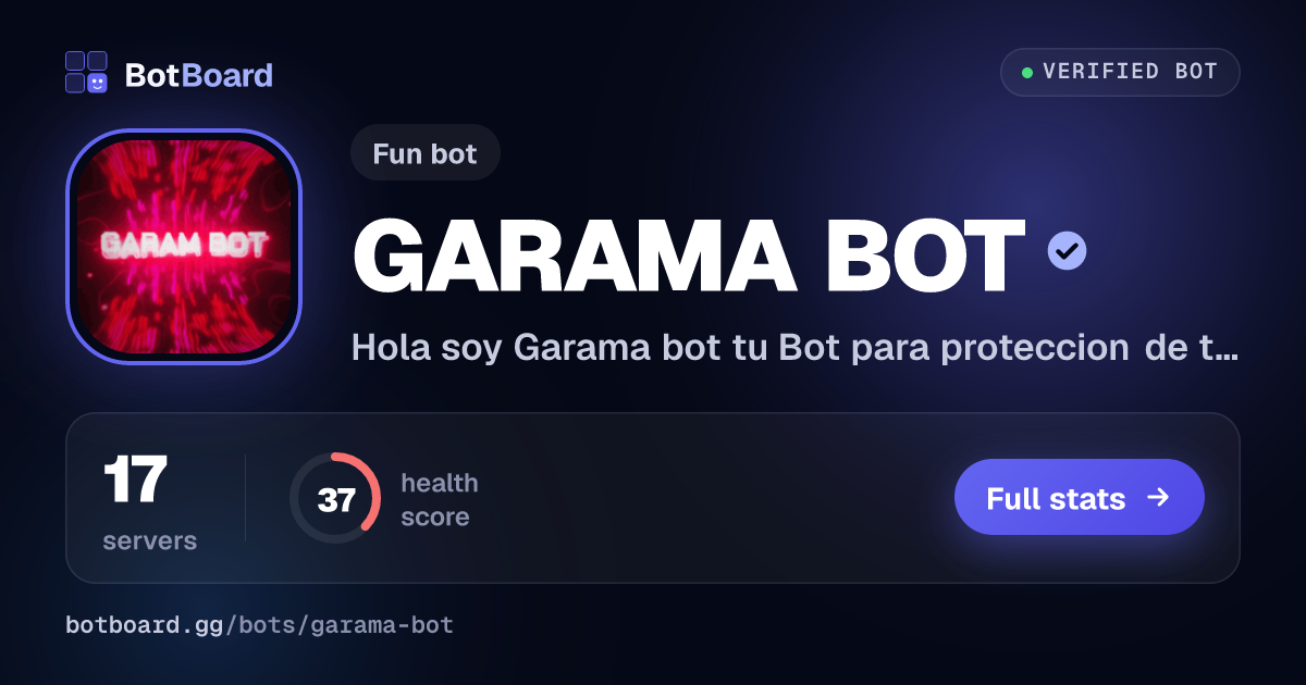 Share card for GARAMA BOT