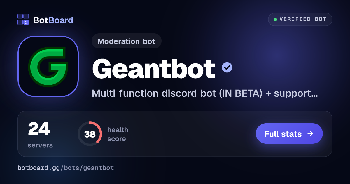 Share card for Geantbot
