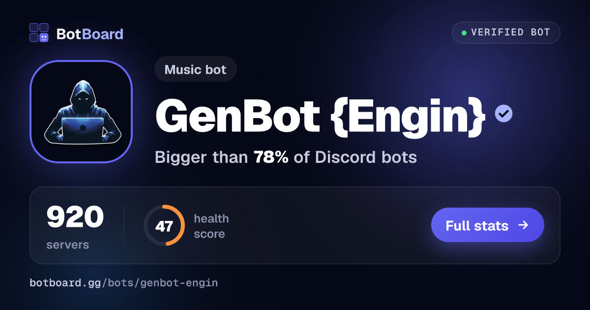 Share card for GenBot {Engin}