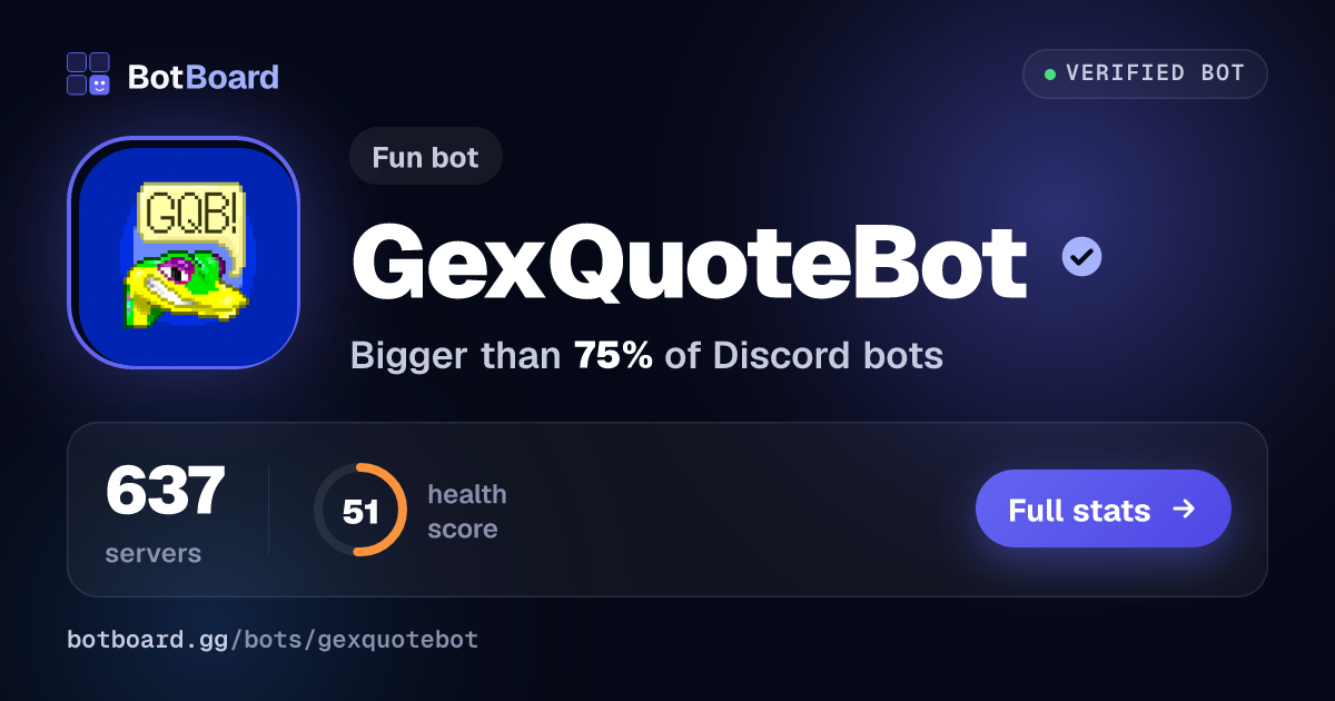 Share card for GexQuoteBot