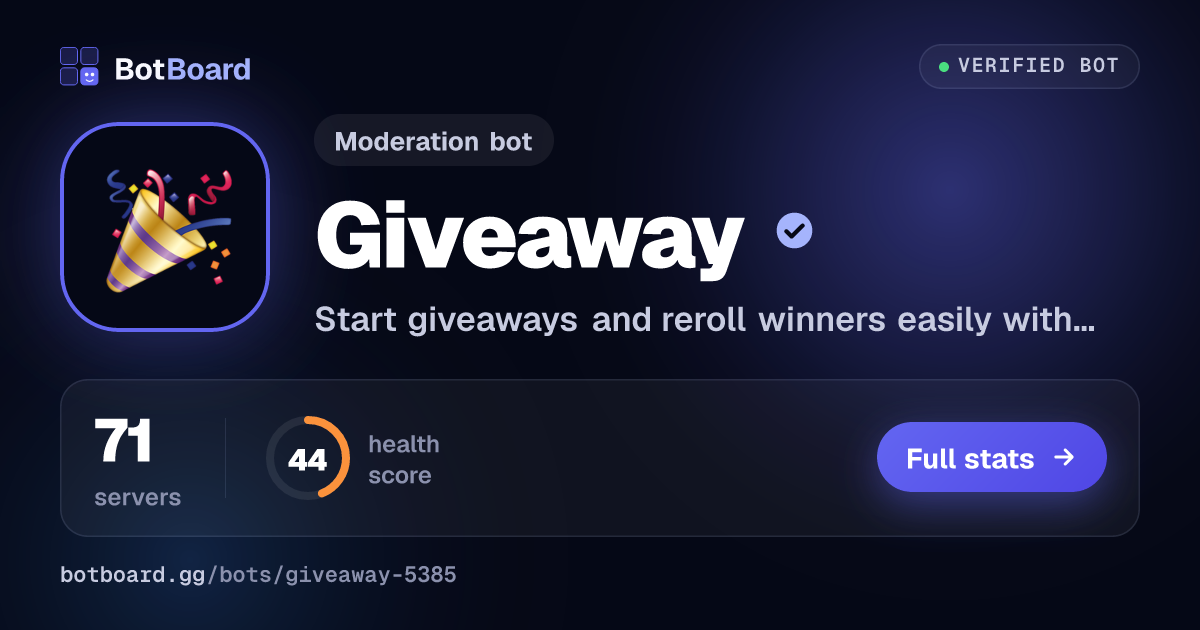 Share card for Giveaway