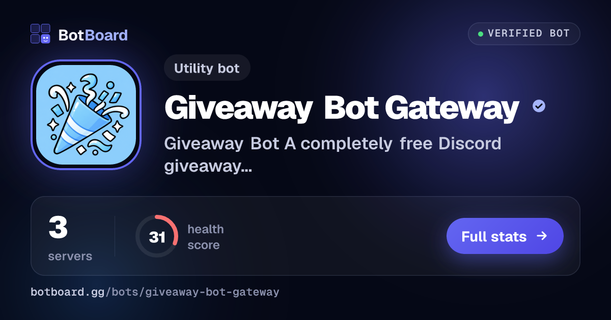 Share card for Giveaway Bot Gateway