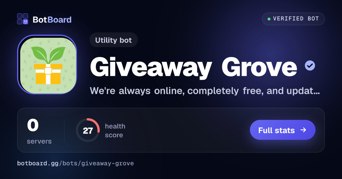 Share card for Giveaway Grove .☘ ݁˖