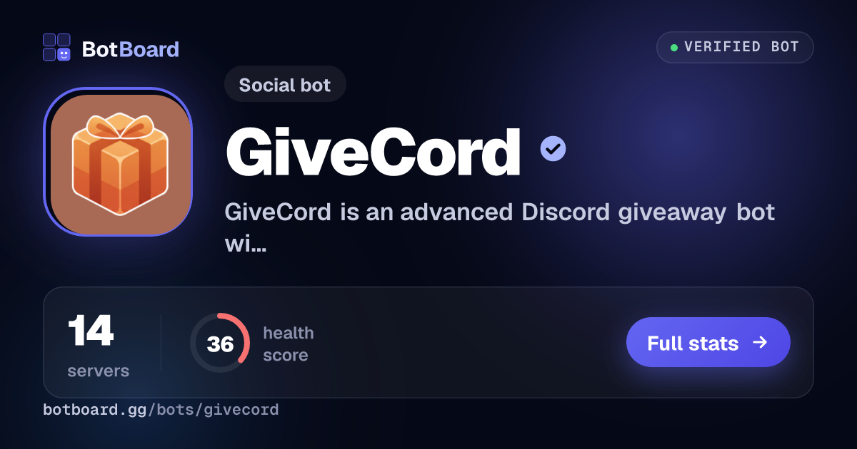 Share card for GiveCord