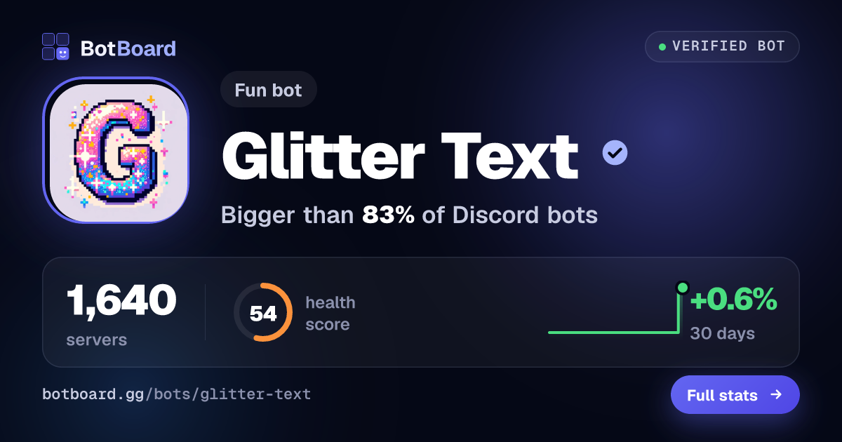 Share card for Glitter Text