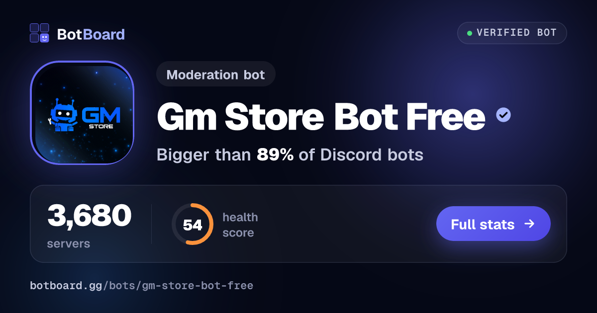 Share card for Gm Store Bot Free