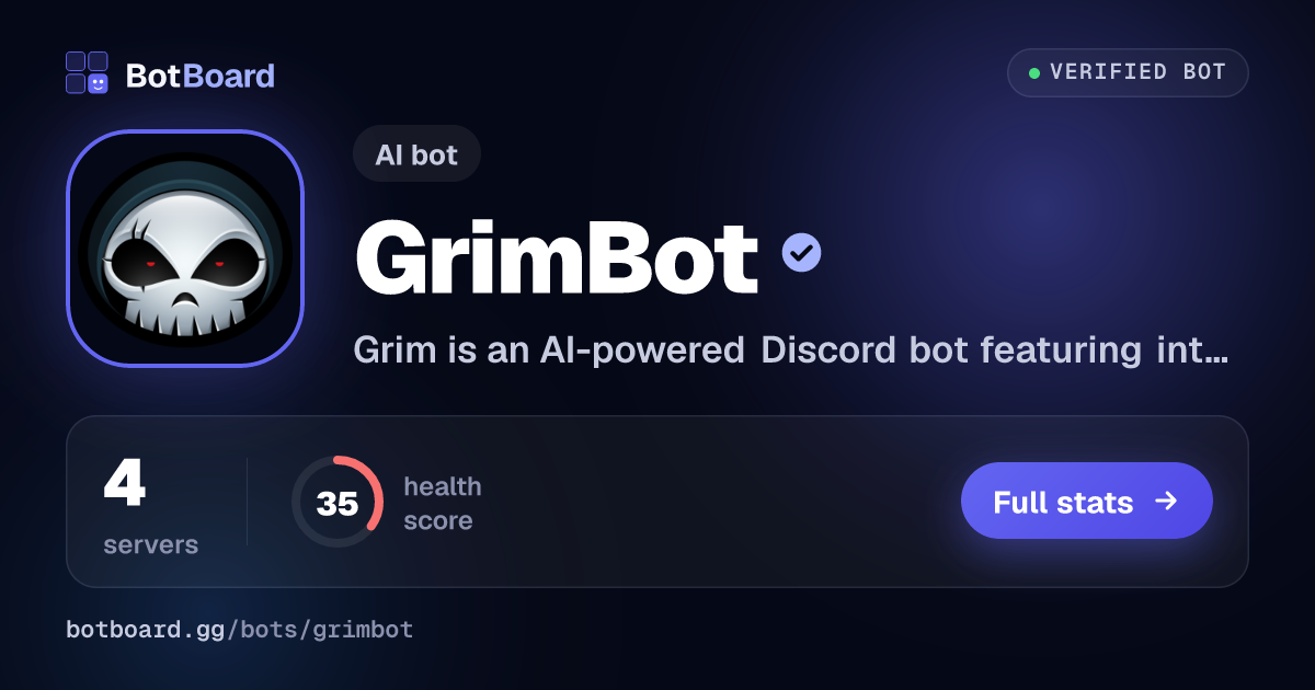 Share card for GrimBot