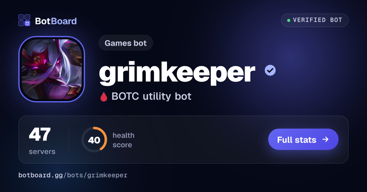 Share card for grimkeeper