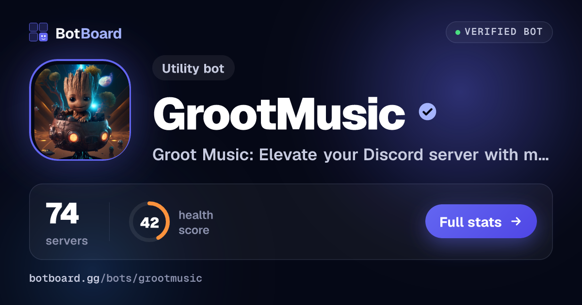 Share card for GrootMusic