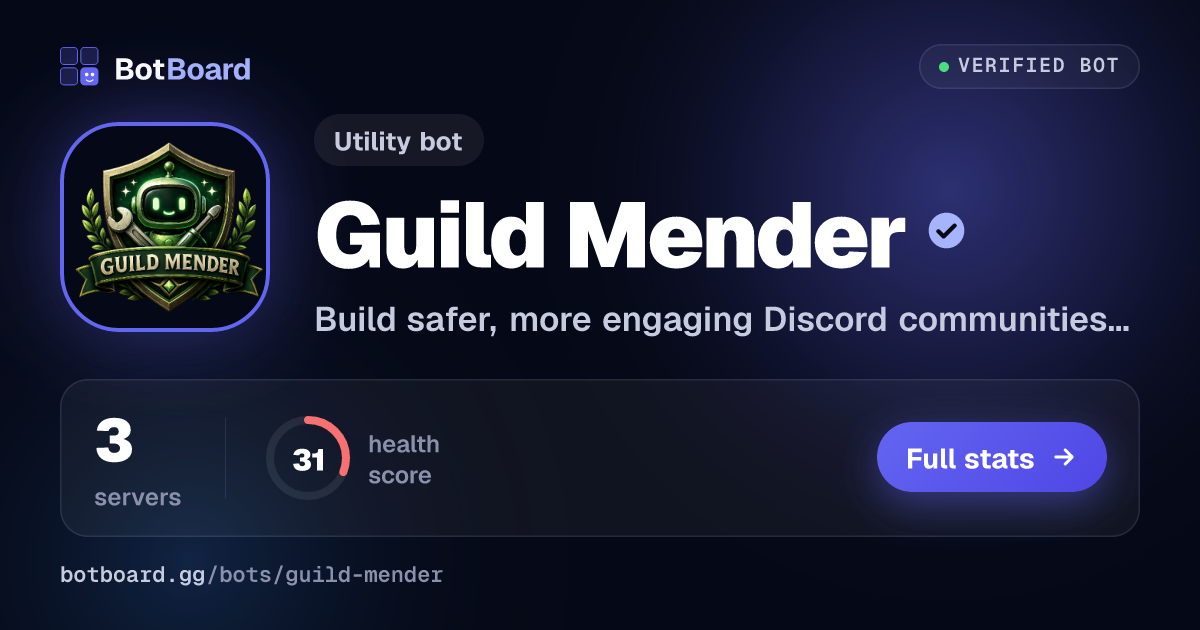 Share card for Guild Mender