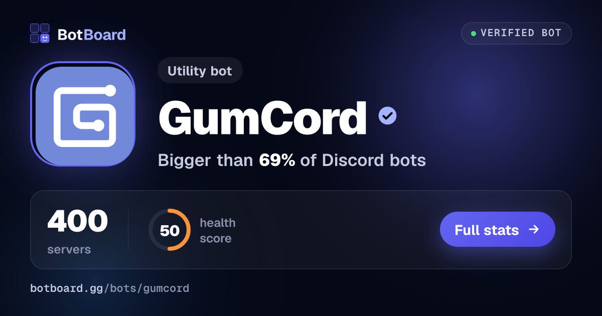 Share card for GumCord