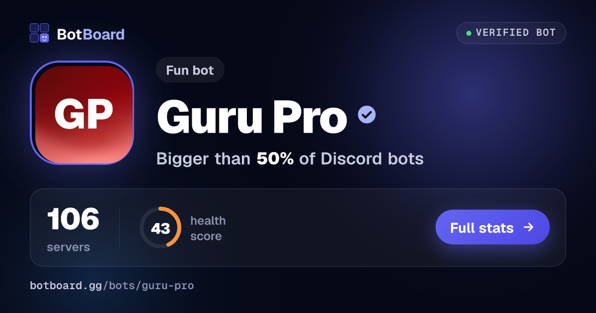 Share card for Guru Pro