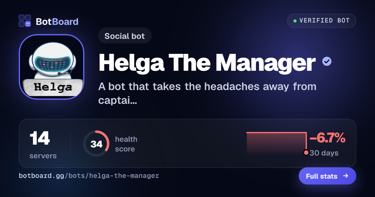 Share card for Helga The Manager