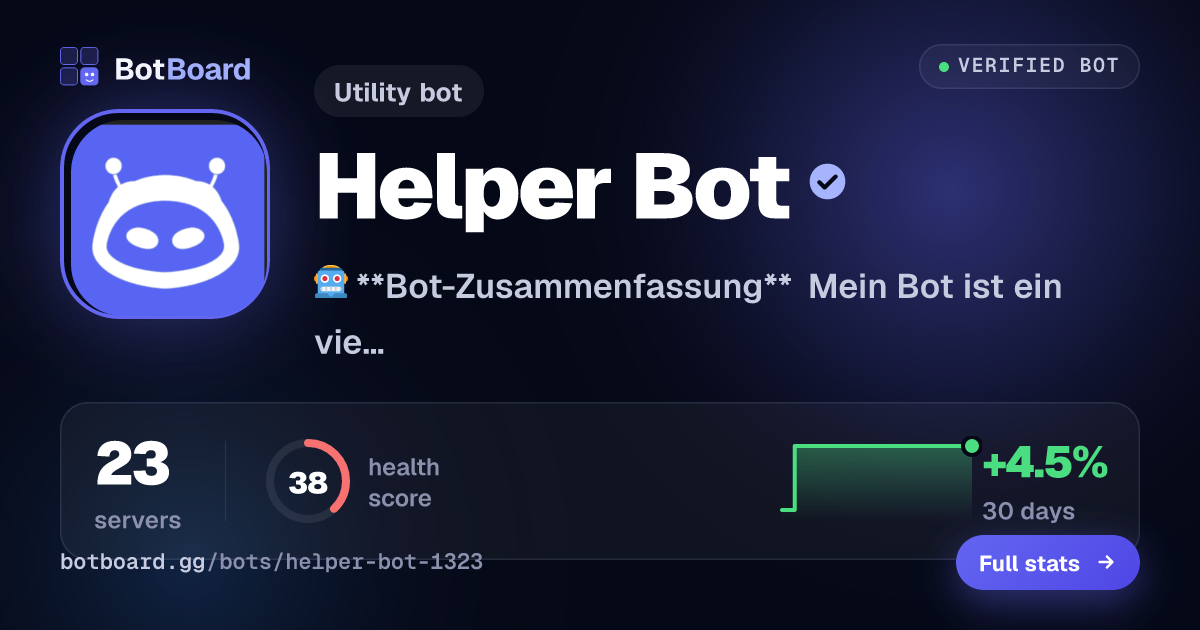 Share card for Helper Bot