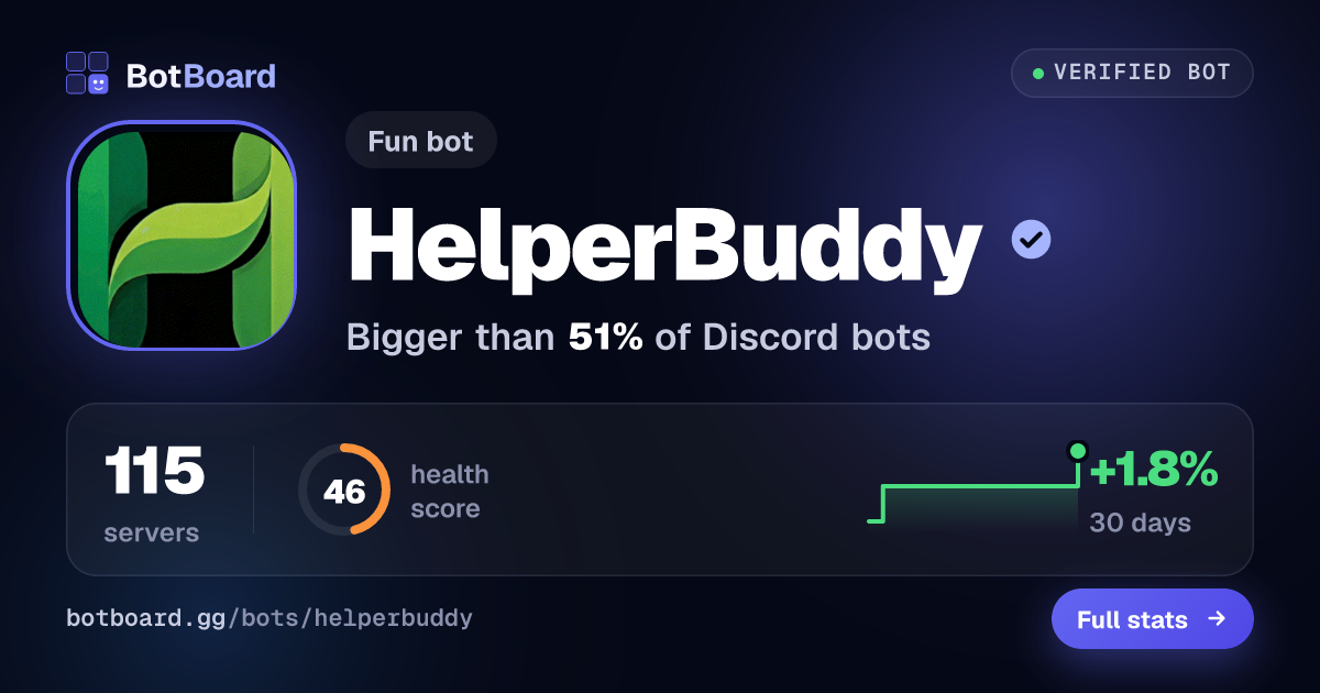 Share card for HelperBuddy