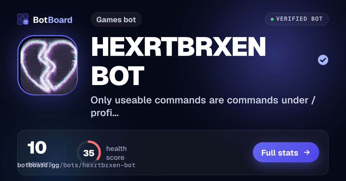Share card for HEXRTBRXEN BOT