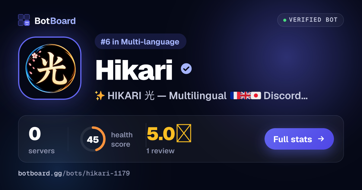 Share card for HIKARI (光)