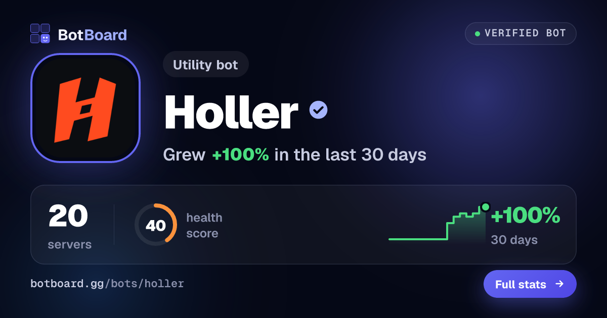 Share card for Holler