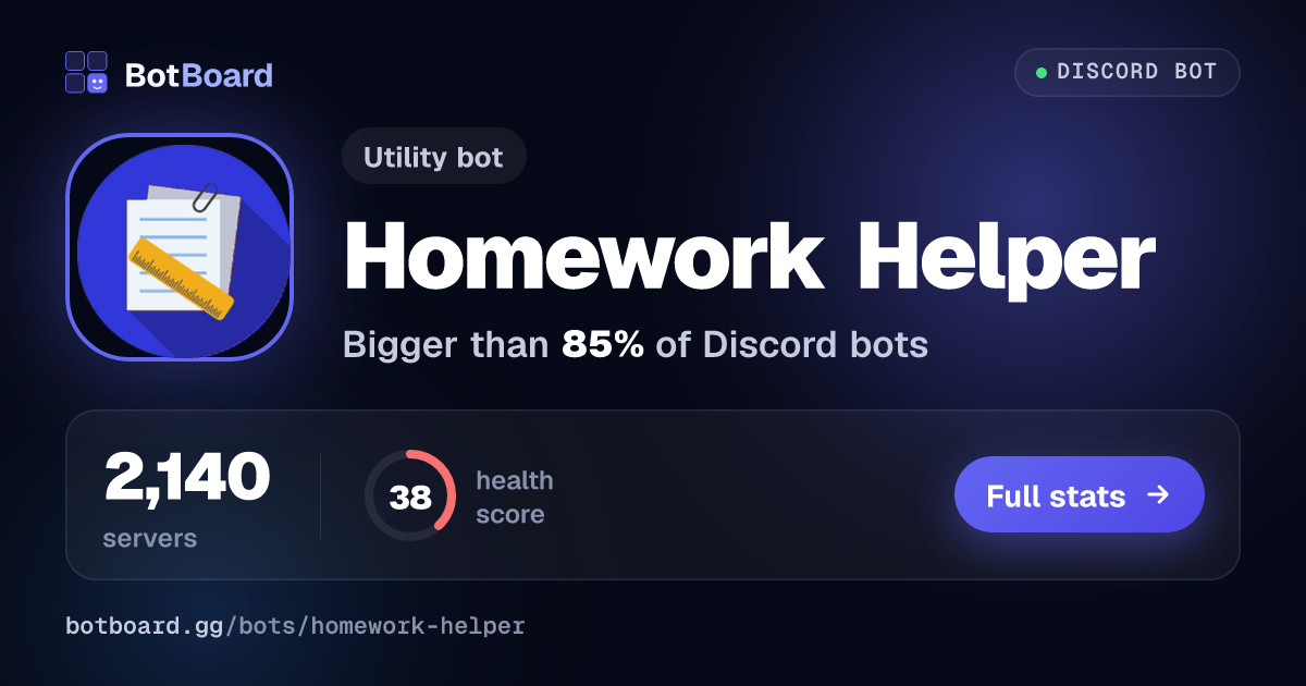 Share card for Homework Helper