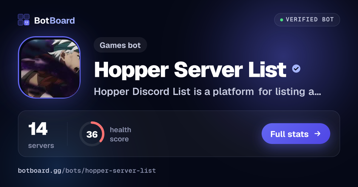 Share card for Hopper Server List