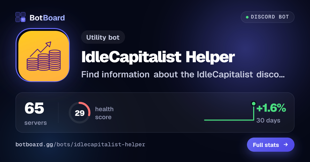 Share card for IdleCapitalist Helper