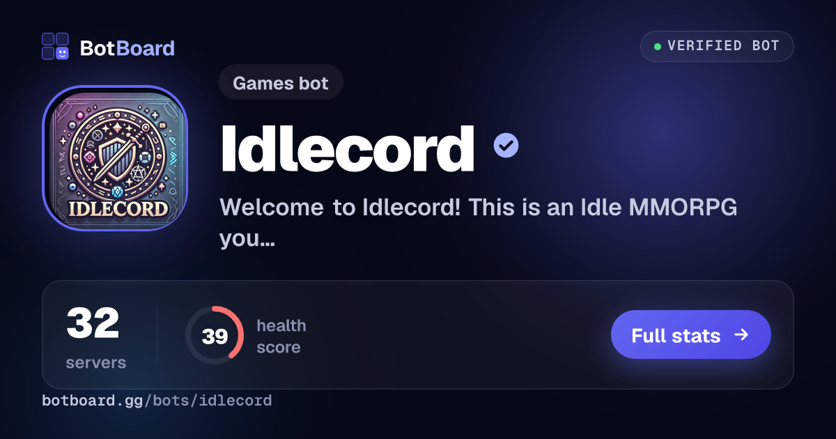 Share card for Idlecord