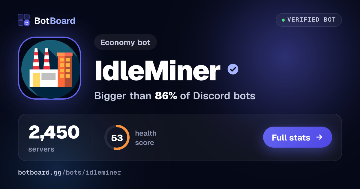 Share card for IdleMiner