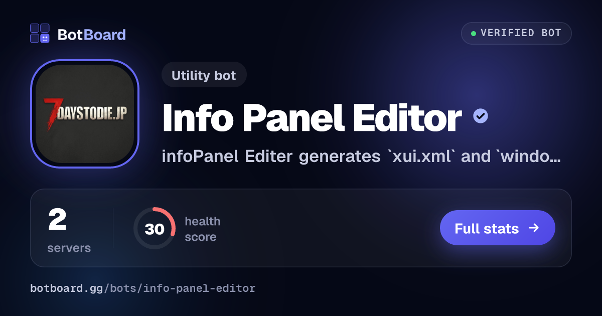 Share card for Info Panel Editor