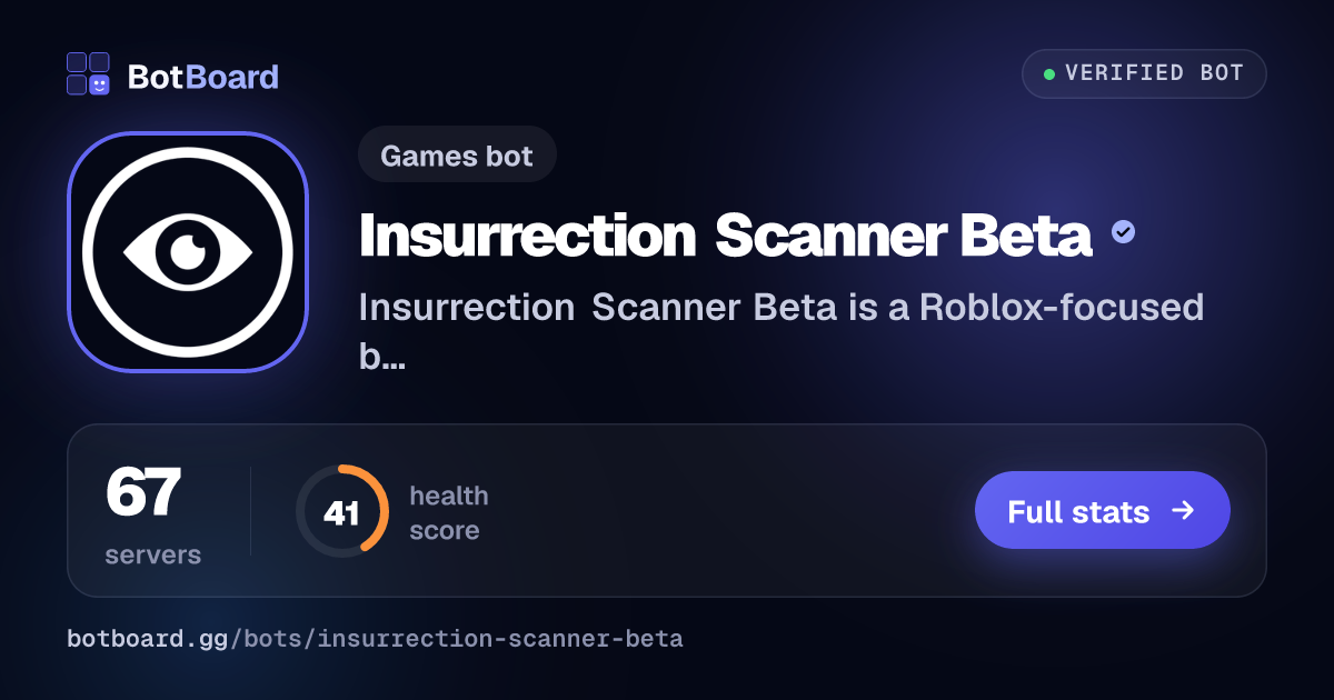 Share card for Insurrection Scanner Beta