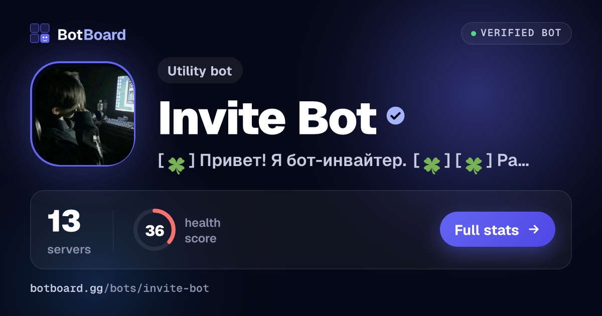 Share card for 🌹 Invite Bot
